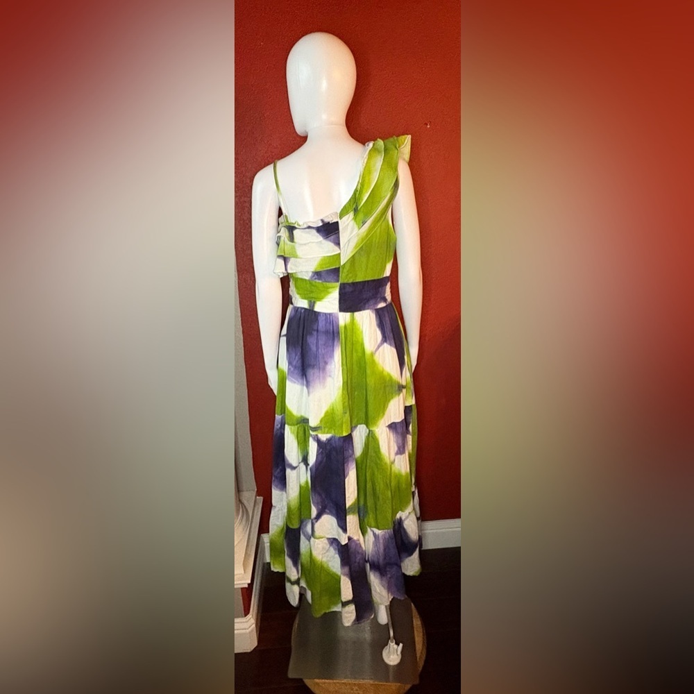 Busayo Collective One-Shoulder Tie-Dye Maxi Dress. Size 12 - Picture 3 of 10